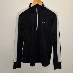 Nike Dri-Fit Running Black Quarter Zip Pullover Women’s Size Large